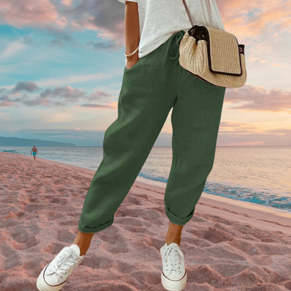 Kati - Damen Lässige und stylische Leinenhose