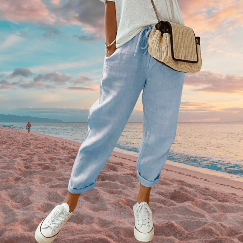 Kati - Damen Lässige und stylische Leinenhose