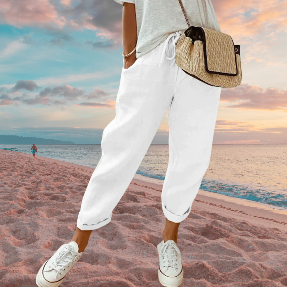 Kati - Damen Lässige und stylische Leinenhose
