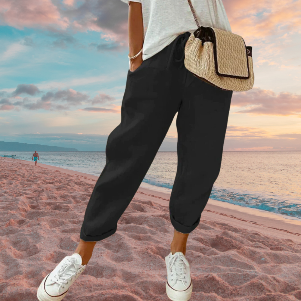 Kati - Damen Lässige und stylische Leinenhose